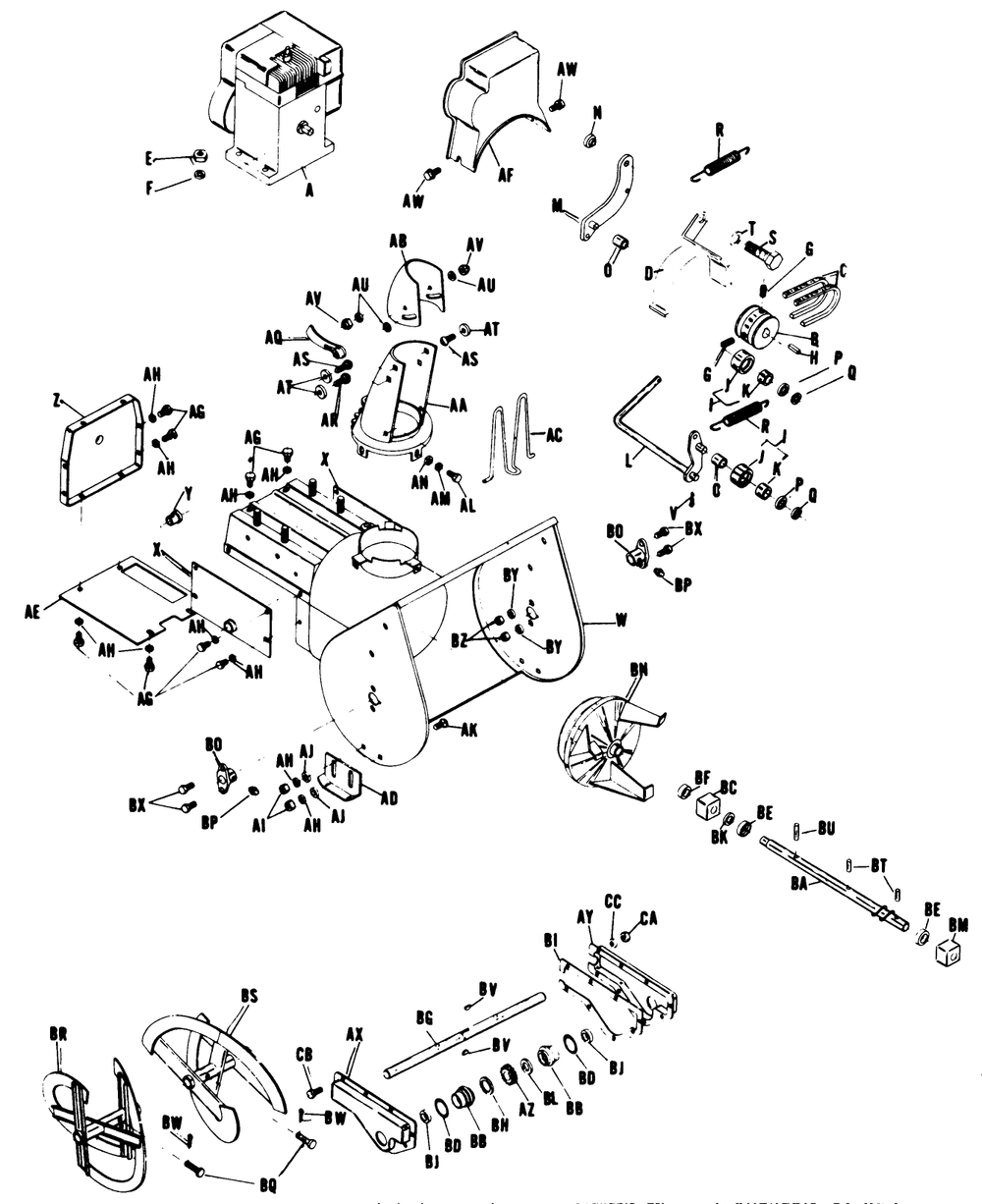 Snow Thrower 2 Diagram and Parts List for 2680A (200000001-299999999)(1972) Lawn Boy Snow Blower